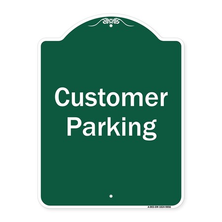 Signmission Customer Parking 2 Heavy-Gauge Aluminum Architectural Sign, 24" x 18", GW-1824-9856 A-DES-GW-1824-9856